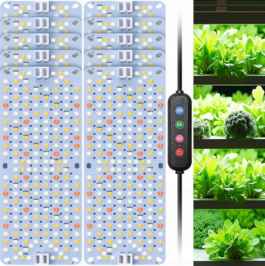 Full Spectrum Grow Lights, 100W Plant Grow Lights for Indoor Plants with Daisy Chain Function, Sunlike Spectrum,1920 LEDs and 4/8/12/16/20H Timer for Seed Starting(Pack10)