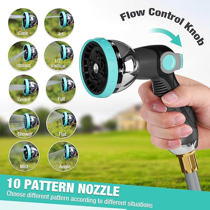 HAUSHOF Retractable Garden Hose Reel 1/2” x 130 ft, Auto-Lock at Any Length, Slow Return System, Wall Mounted and 180° Swivel Bracket for Outside Water