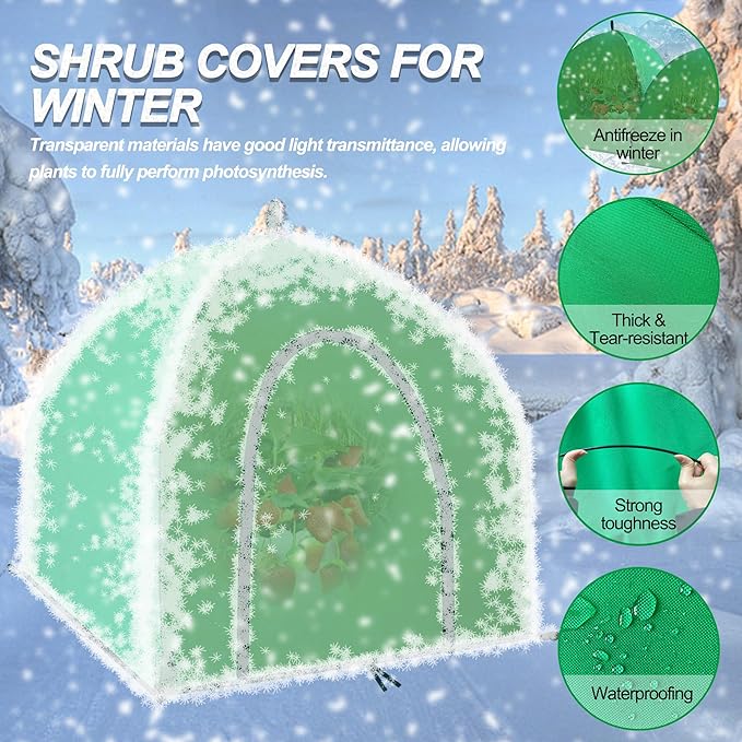 24.5″ *24.5″ *20.5″ Winter Plant Warm Covers - Raised Bed Cover, Warm Tent Freeze Protection Humidity Domes for Germination, Seedling Propagation Protecting Plants from Animals 2PCS