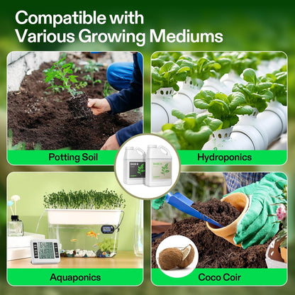 VIVOSUN Liquid Nutrients Base A & B Bundle, Grow Big Hydroponic Fertilizer, Supports Vegetative and Flowering Stages for Outdoor, Indoor Plants, Best Plant Food, Set of 1 Gallon