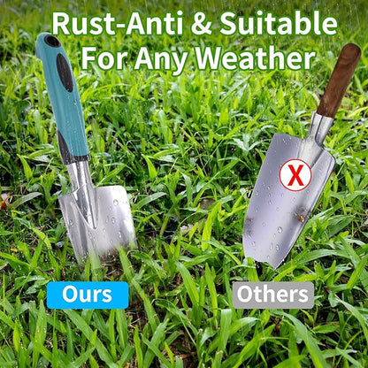 Garden Tool Set 9 PCS, Heavy Duty Gardening Hand Tools for Women, Durability Garden Tool Bag, Rust-Proof Aluminum Gardening Supplies, Ideal Gifts for Women and Men