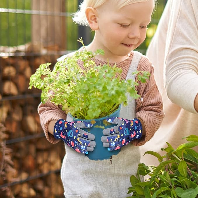 Baidast Gardening Gloves for Kids (6-9 Years Old), Thorn Proof Gardening Gloves, Breathable & Flexible