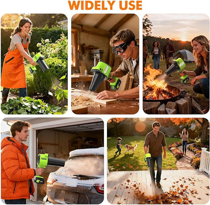 OGERY Leaf Blower Cordless with Lights, 21V Powerful Brushless Electric Leaf Blowers with 2 x 3.0Ah Batteries & Charger, 700CFM 900G Wind Pressure Handheld Blower for Lawn Care Yard Garden, Green