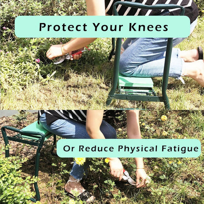 HOSTIC Gardening Workseats Garden Kneeler Seat Portable Foldable Garden Foam Pad Bench with Tool Bag