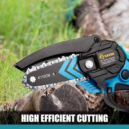 Saker Mini Chainsaw,Portable Electric Chainsaws Cordless,Small Handheld Chain Saw Pruning Shears Chain Saws for Tree Branches,Christmas Gifts for for Men Dad Husband Women,Courtyard and Garden