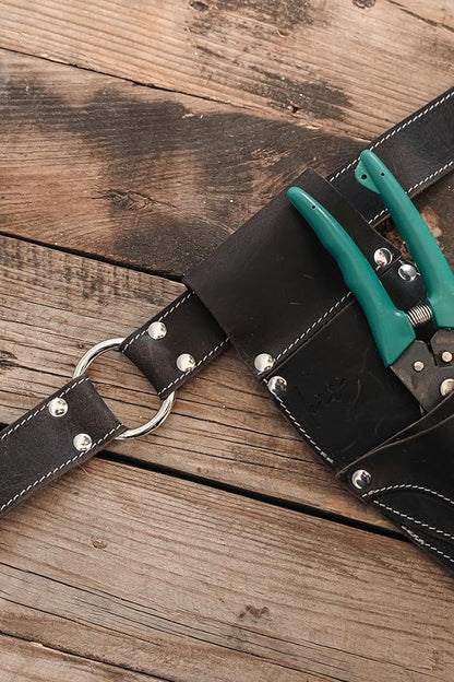 Personilized Hori Hori Leather Sheath Belt with Pruner and Scissor Pockets. Personalized Florist Tool Belt Leather, Gardening Belt with Pockets.