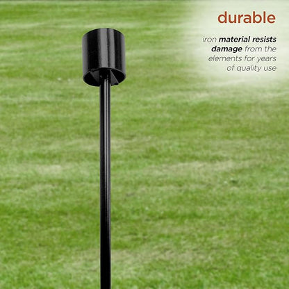 Alpine Corporation 31" Tall Outdoor Metal Gazing Globe Display Stand, Black