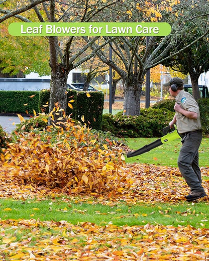 Leaf Blower Cordless | 530 CFM & 170 MPH | 2 Batteries and Fast Charger | 20V Powerful Lightweight Electric Cordless Leaf Blowers for Lawn Care, Yard