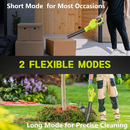 Leaf Blower Cordless with 2X 4.0Ah Batteries and Charger, 60Mins Lasting 150MPH Cordless Blower, Powerful Electric Leaf Blowers for Lawn Care, Patio, Yard, Leaves, Grass and Snow