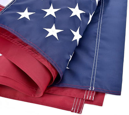 American Flag Pole Sleeve (No Grommets)-American Flags for Outside 3x5 FT, Embroidered Stars, Sewn Stripes, UV Protected, American Flag Banner