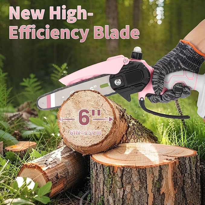 Mini Chainsaw with 2×24V Battery Powered Electric Chain Saw,chain saw are suitable for cutting wood and trimming branches,Mini Chainsaw Cordless With three chains