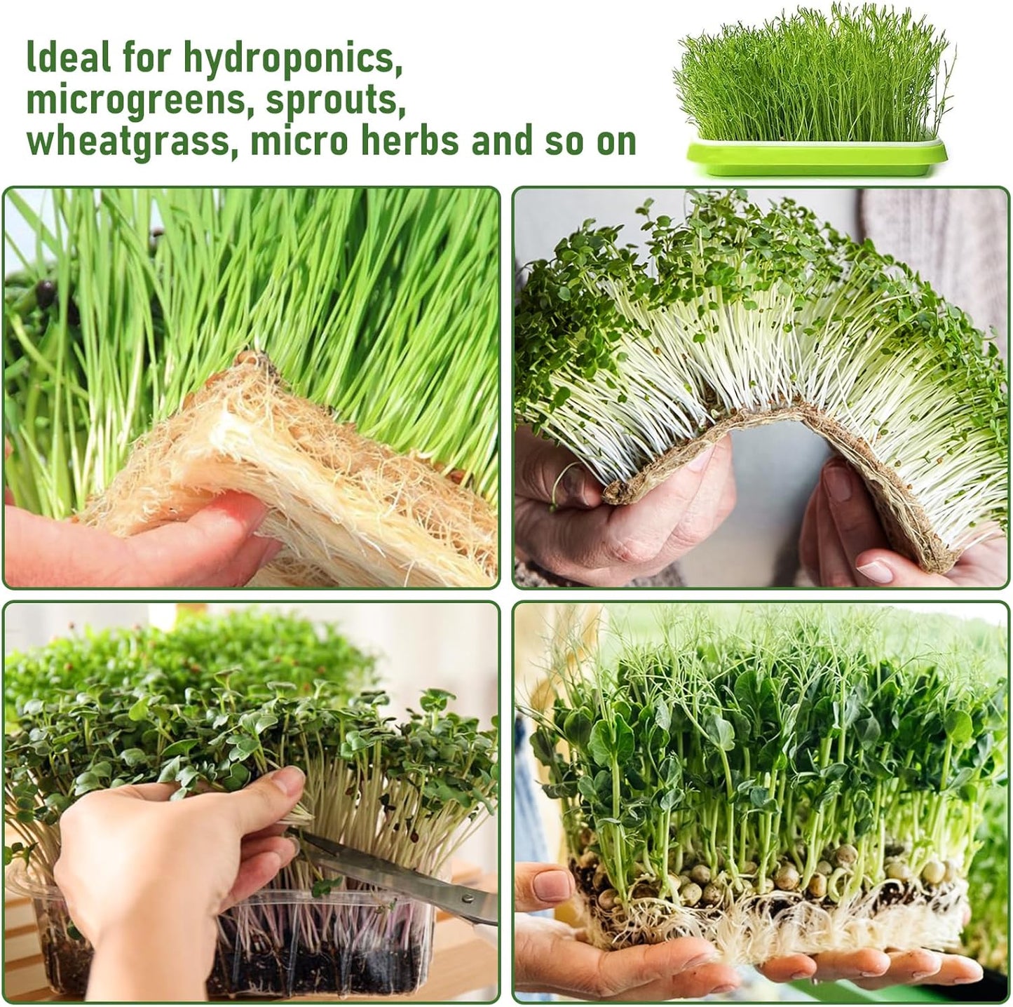 Legigo 24 Pack Jute Plant Grow Mat for Microgreens- 10" X 20" Hydroponic Grow Pads for 1020 Growing Trays, Hemp Fiber Mats Sprouting Pads Microgreens Growing Kit for Indoor Organic Wheatgrass Sprouts