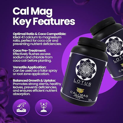 Cal/Mag Pro Series - Hydroponic Plant Nutrients - Supplement for Enhanced Plant Growth - Naturally Derived Premium Powdered Nutrient with Calcium and Magnesium for Soil, Hydroponic, & Coco Coir 120oz