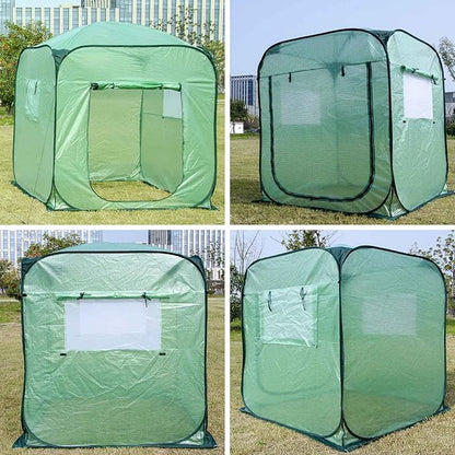 Porayhut Pop Up Greenhouse Tent,Portable X-Large Walk-in Flower House ,Indoor Outdoor Gardening Plant Sunshine Room with PE Mesh Cloth Cover for Protecting Plant from Cold Frost & Birds