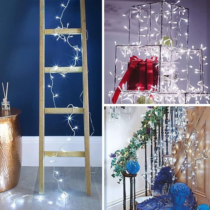 Cool White to Multicolor Color Changing 100 LED 33FT Christmas String Lights for Outdoor Indoor, 11 Modes Christmas Tree Clear Wire Fairy Waterproof Lights with Memory Function & Remote & Timer