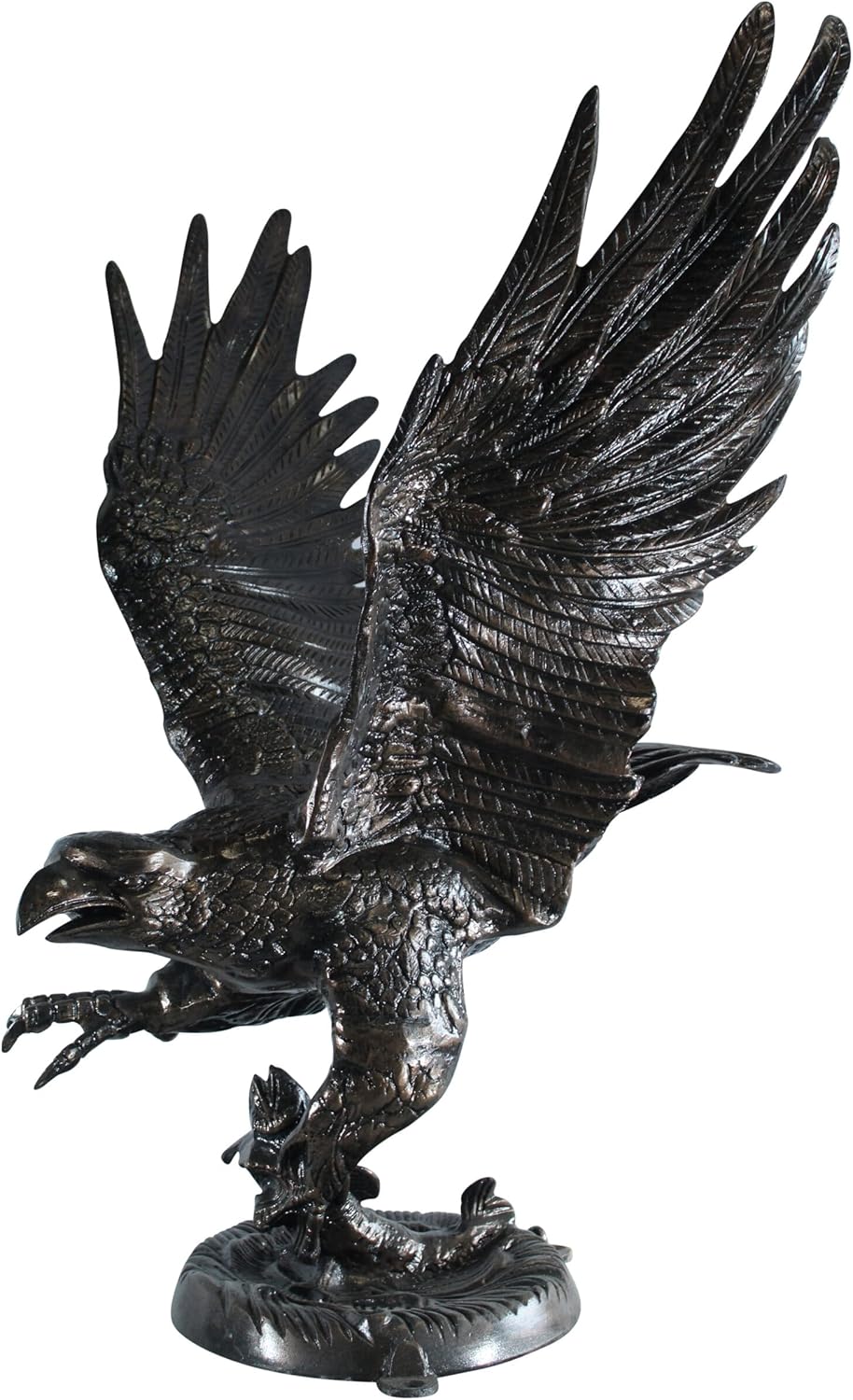 NIFAO Large Aluminum Eagle Statue with Wings Spread in Flight – Bronze-Style Wildlife Décor for Home & Garden – 40" x 35" x 51"H