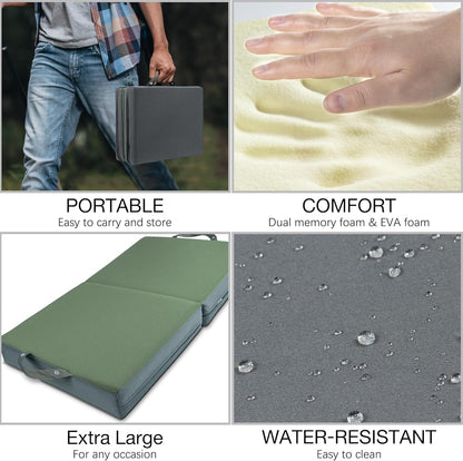 KI Store Garden Kneeling Pad Memory Form Knee Cushions for Gardening Extra Thick Knee Pad Water Resistant Prayer Pillow for Work Yoga Physical Therapy Olive Green