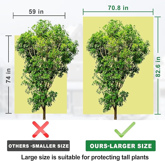 Winter Tree Covers Freeze Protection, 2 Pack 70.8" X 82.6" Plant Covers for Winter Cold Weather Frost Cloths for Outdoor Plants Fruit Tree with Zipper Drawstring, Shrubs Trees Jacket Covers