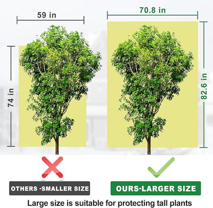 Winter Tree Covers Freeze Protection, 2 Pack 70.8" X 82.6" Plant Covers for Winter Cold Weather Frost Cloths for Outdoor Plants Fruit Tree with Zipper Drawstring, Shrubs Trees Jacket Covers