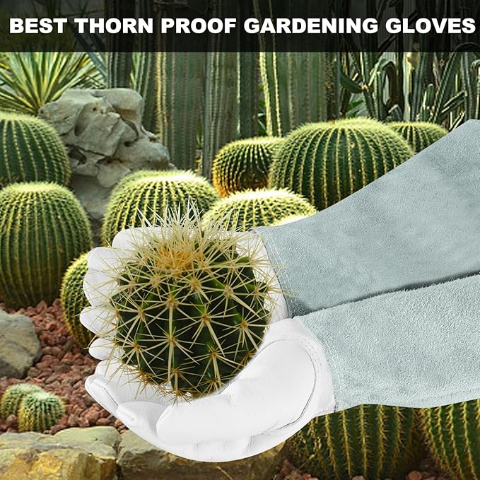 Long-Gardening-Gloves Women/Men-Thorn proof Rose Pruning Heavy Duty Gauntlet-XS