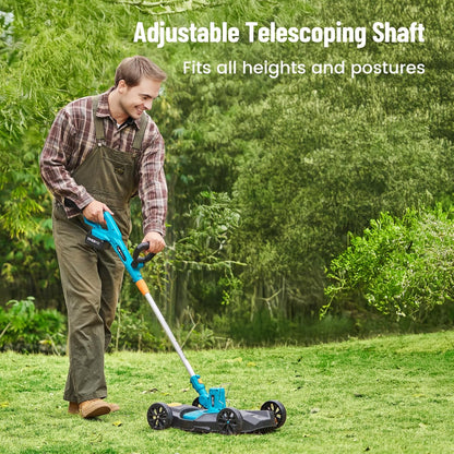 SEESII 3-in-1 String Trimmer Cordless: 12-Inch Weed Wacker with 2 * 4.0Ah Battery & 21V Charger, Lightweight Electric Grass Trimmer/Edger for Lawn Care & Gardens