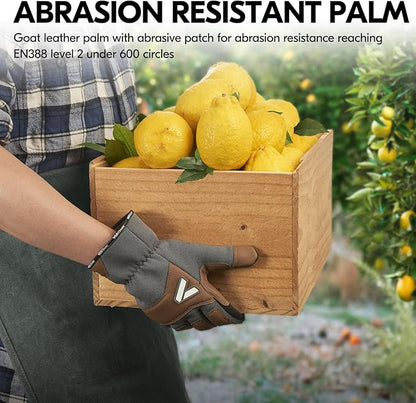 Vgo... Work Gloves for Men,Leather Safety Work Gloves,Scratch protection,Thornproof,Touchscreen(CA7777/CA7780/GA7776/PA7775)
