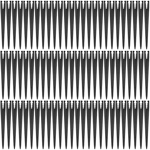 100 Pieces Drip Irrigation Support Stakes for 1/4 Inch Tubing: 1/4'' Drip Tube Holder Stakes for Irrigation Hose Emitter Support Greenhouse Garden Vegetable Flower Beds Herbs Growing