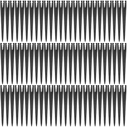 100 Pieces Drip Irrigation Support Stakes for 1/4 Inch Tubing: 1/4'' Drip Tube Holder Stakes for Irrigation Hose Emitter Support Greenhouse Garden Vegetable Flower Beds Herbs Growing
