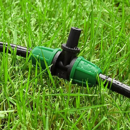 Upgraded Drip Irrigation Fittings for 1/4 inch Tubing to 6mm Flat Mouth: Lock Barbed Nozzle Tee Connectors for Connecting Micro Atomizing Nozzle for Garden Greenhouse Misting (24 Pack)