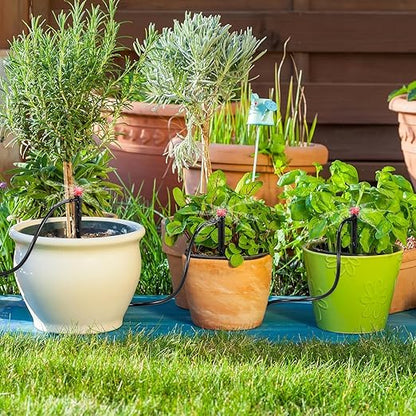 Drippers for Drip Irrigation,100 pcs Drip Emitters for 1/4 inch Drip Tubing Adjustable 360 Degree Water Flow Drip Irrigation Emitters Irrigation Drip Emitters for Flower Plant Watering System