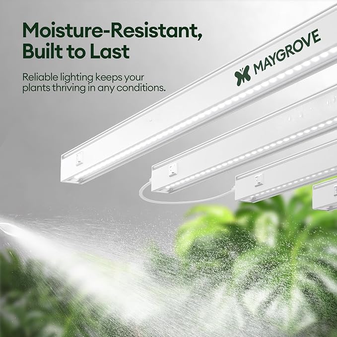 Plant Grow Lights 1FT, Sun-Like Full Spectrum 5000K, 28W(4 x 7W), T5 LED Grow Light Strips for Indoor Plants and Flowers, High PPFD, Linkable, White, 4-Pack