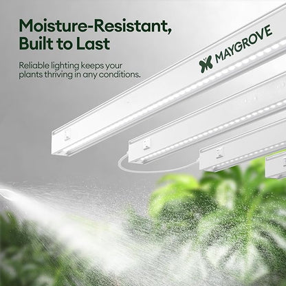 Plant Grow Lights 1FT, Sun-Like Full Spectrum 5000K, 28W(4 x 7W), T5 LED Grow Light Strips for Indoor Plants and Flowers, High PPFD, Linkable, White, 4-Pack