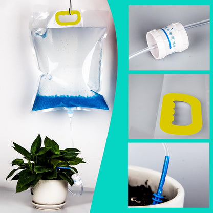 3.5L Plant Self Watering Bags with Adjustable Flow Regulators & Hooks,Automatic Plant Waterer, Plant IV Water Bags, Vacation Plant Watering System for Indoor Plant Life Support, 3Pcs