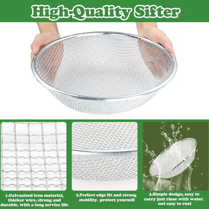 Soil, Sand, and Compost Sifter for Gardening – Sieve for Rocks, Dirt, and Organic Material – Fits 5-Gallon Buckets-1/8 in Aperture