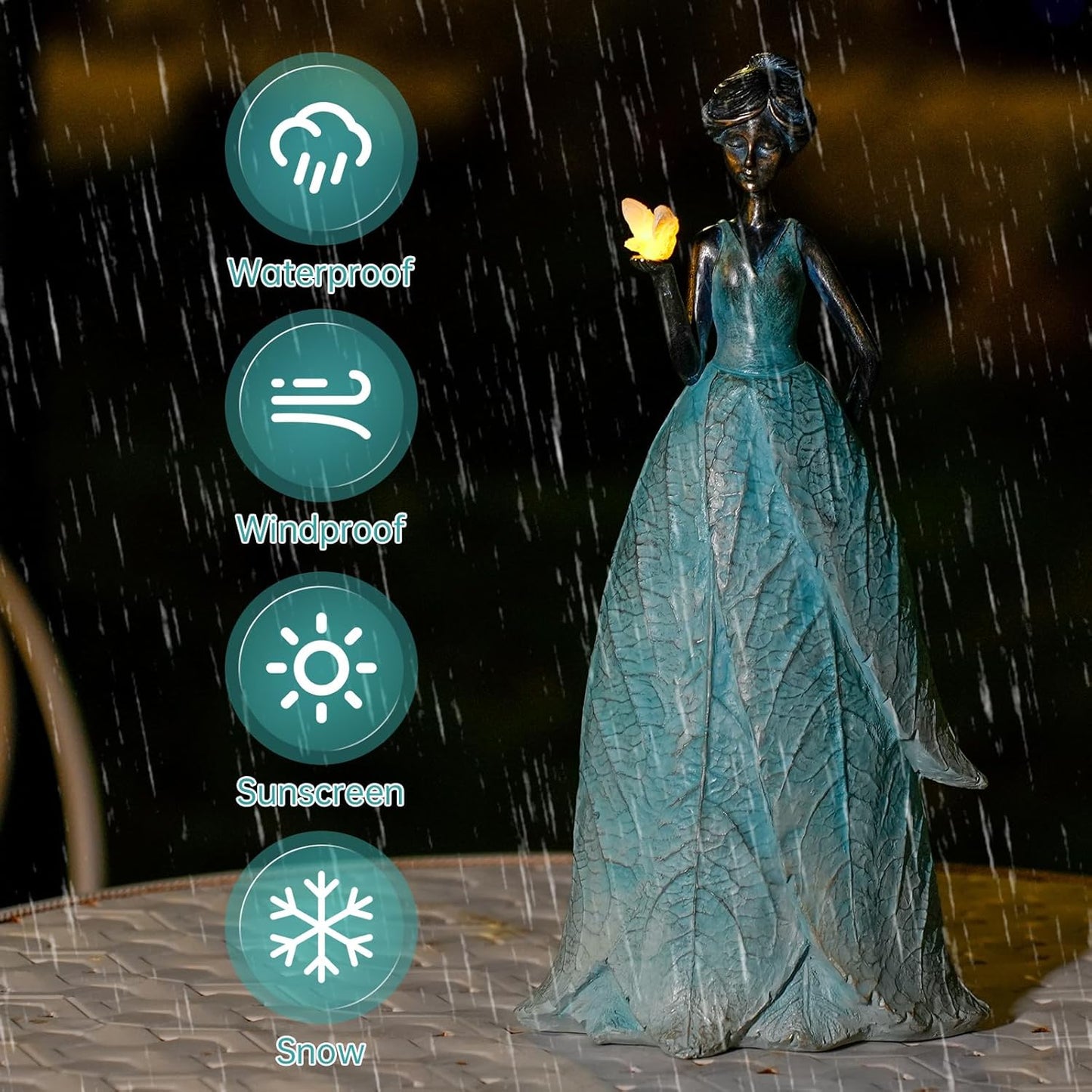 Solar Fairy Statue Collection Home Decoration - Leaf Angel Girls Resin Home Garden Decor for Outside or Inside Rustic Fairy Garden Outdoor Yard Figurines Gifts for Women