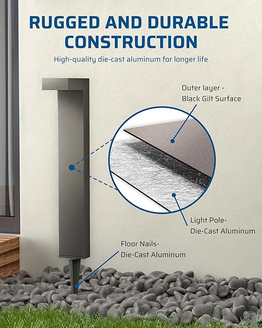 DEWENWILS 12V Landscape Lighting kit, 1x120W Transformer with Dusk to Dawn Photocell Sensor+8x3.2W Aluminum Low Voltage Pathway Lights, 100FT Wire+8 Pack Connector for Patio Yard Garden