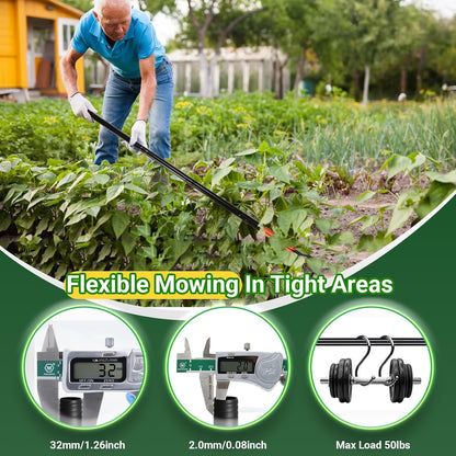 Small Garden Hoe with 71" Long Handle, L Shaped Gardening Weeding Tools with Three-Sided Sharp Blades, Hula Garden Hoe, Lightweight Weed Puller Tool for Trenching, Weeding, Loosening, Crack Weeder