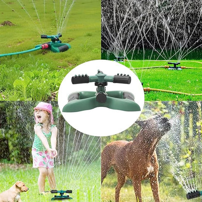 Garden Sprinkler for Large Area, 360°Rotating Lawn Sprinklers,Irrigation Grass Water Sprayer System, Garden Hose Sprinkler for Yard(Green)