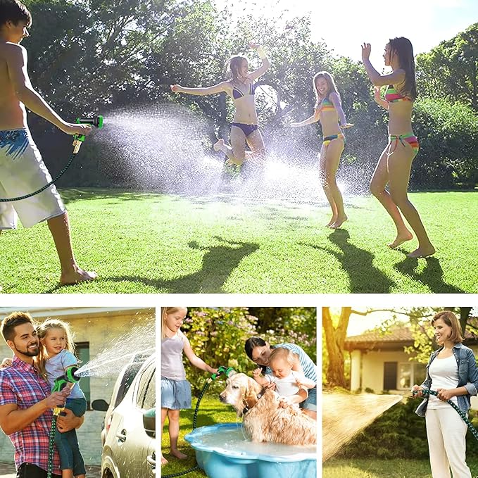 200 ft Expandable Garden Hose-Superior Strength 3750D - 4 -Layer Latex Core Garden Watering Hoses - Expanding Water hoses - Extra Strong Brass Connectors/Storage Bag for Watering