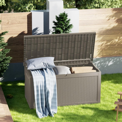 TARKARI 320 Gallon Lockable Resin Deck Box, Waterproof & UV-Resistant Outdoor Storage Box for Outdoor Cushion Storage, Garden Tools & Pool Accessories Storage, Gray