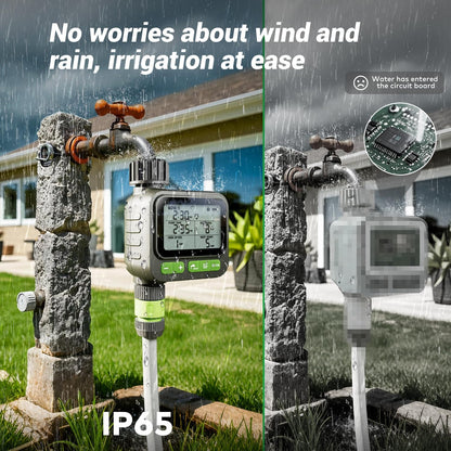 NexusLab Sprinkler Timer, 4 Customizable Programs Sprinkler Drip Irrigation, IP65 Waterproof, Auto Rain Delay Manual Mode, Child Lock, Water Timer for Lawn Yard Garden Watering (2025)