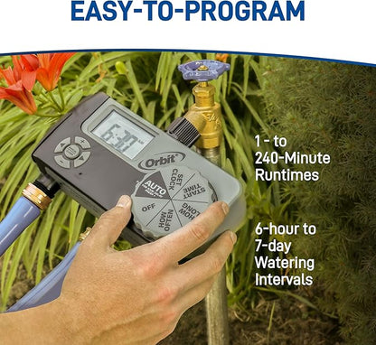 Orbit 56233D 3-Outlet Digital Watering Timer, 3 valves, Black and Gray