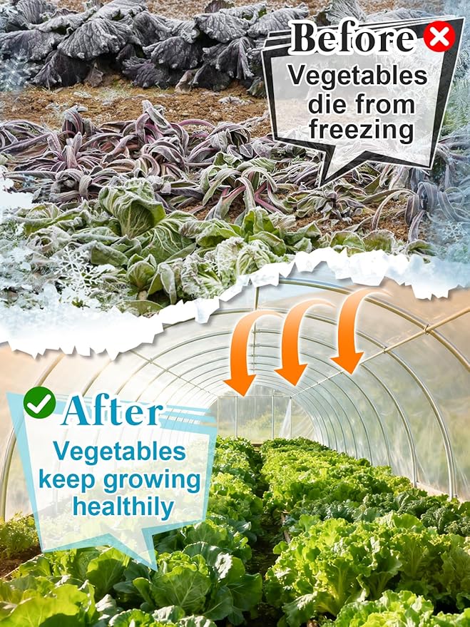 Alphatool Greenhouse Cover Plastic Sheeting - 10 x 20 ft Plant Covers Freeze Protection, Frost Cloths for Outdoor Plants, Clear Floating Row Cover for Outdoors Garden Plants Vegetables Crops