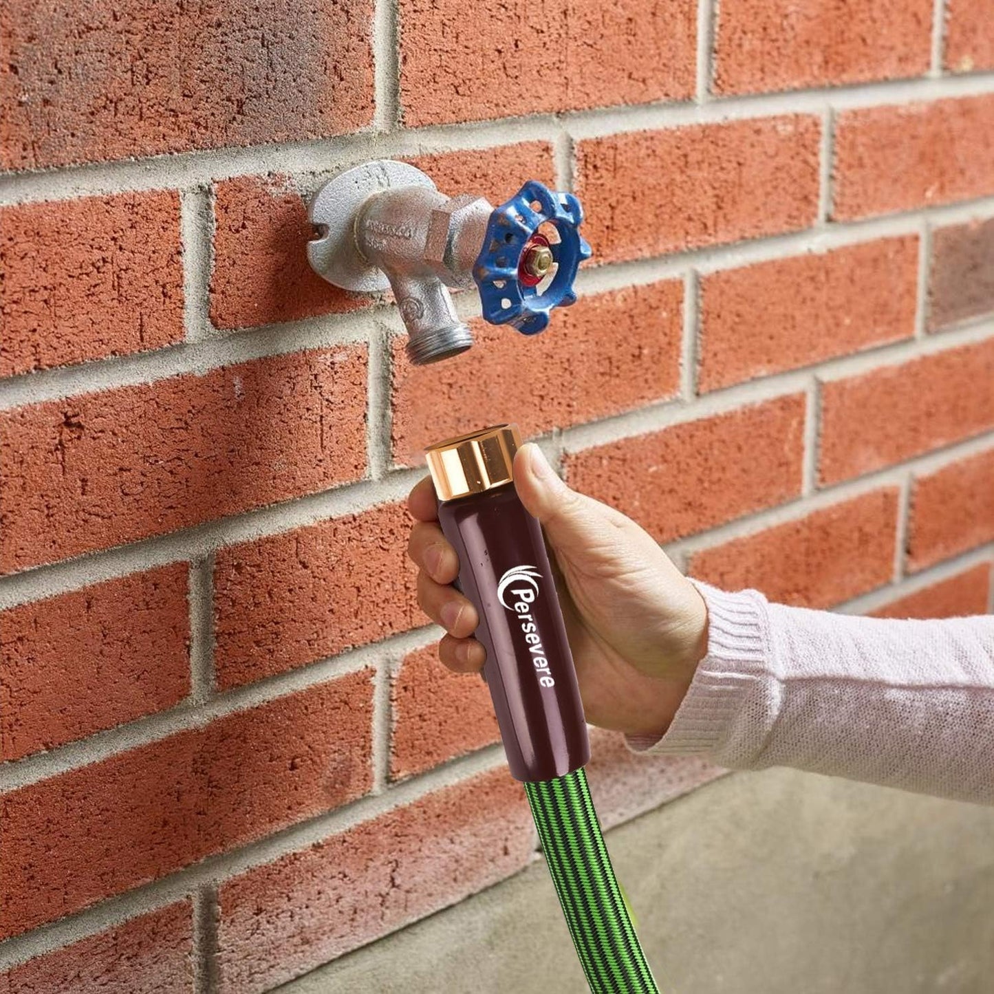 persevere Garden Hose Lightweight Water Hose Kink Free Watering Hose Soft Farm Hose for Watering Lawn, Yard, Garden, Car Washing and Home Cleaning 50FT