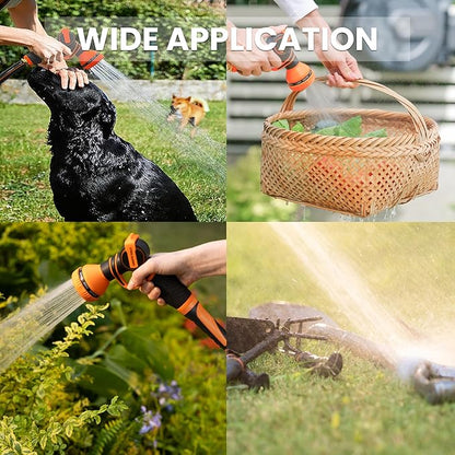 Giraffe Tools Garden Hose 12ft x 3/4", Heavy Duty Water Hose, Flexible, Hybrid Lightweight Hose with Swivel Handle, Male to Female Fittings, Burst 600 PSI