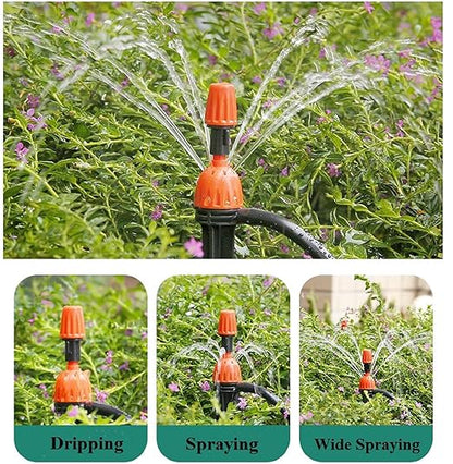 25pcs Drip Irrigation Emitters for 1/4" Irrigation Hose Accessories, Adjustable 360 Degree Water Flow Stake Drippers, Garden Irrigation Drippers for Watering System