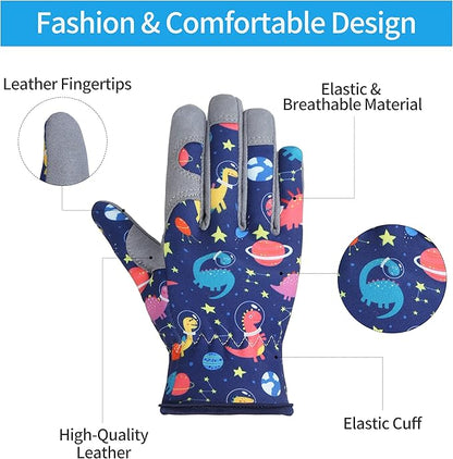 Baidast Gardening Gloves for Kids (10-12 Years Old), Garden Gloves for Kids Thorn Proof for Digging, Planting,Pruning