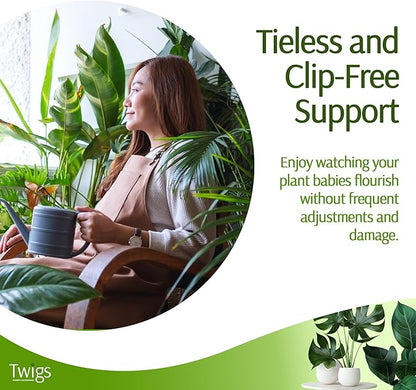 Twigs - Plant Support Stakes for Indoor, Outdoor & Climbing Plants, Gardening Supplies, Garden Accessories, Trellis & Ring Alternative, Made in USA - Moonstone, 10 Pack, 12" L, Mini Twigs