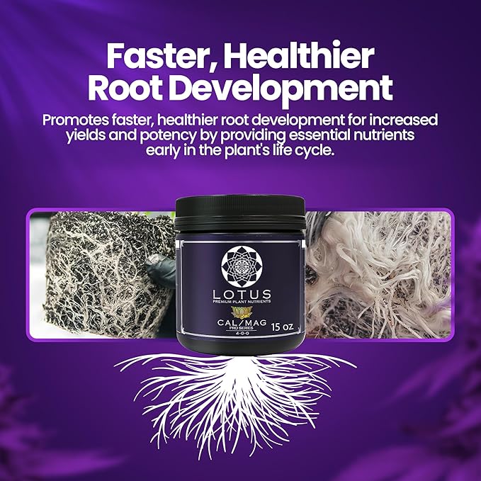 Lotus Nutrients Cal-Mag Pro Series - All Natural Premium Powdered Plant Nutrients with Calcium and Magnesium for Hydroponic Coco Coir and Soil | Improve Plant Health Indoor and Outdoor Gardens (15oz)