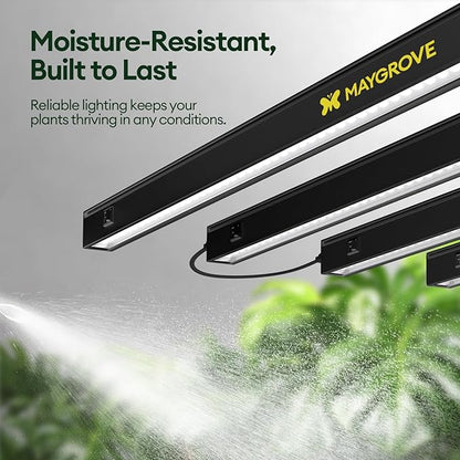 Plant Grow Lights 1FT, Sun-Like Full Spectrum 5000K, 28W(4 x 7W), T5 LED Grow Light Strips for Indoor Plants and Flowers, High PPFD, Linkable, Black, 4-Pack